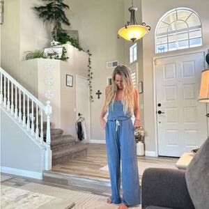 Vuori Blue Relaxed Jumpsuit